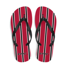 Load image into Gallery viewer, Unisex EPIC Flip-Flops | Red - Black-White Stripes | Sizes: Men&#39;s 6-11 and Women&#39;s 7-12