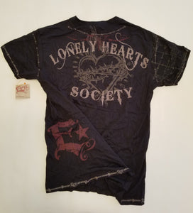 Epic Lonely Hearts Society V-Neck T-Shirt | Black | Size: L