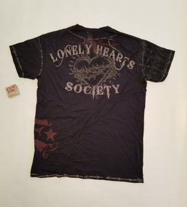 Epic Lonely Hearts Society V-Neck T-Shirt | Black | Size: XL