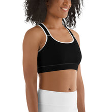 Load image into Gallery viewer, Women&#39;s EPIC Tech Sports Bra | Black | Scoop Neck - Racerback | Sizes: XS - 2XL (front view)