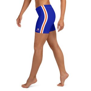 Women's EPIC Tech Shorts | Deep Royal - Orange-White Stripes | Regular Waist | Sizes: XS - 3XL