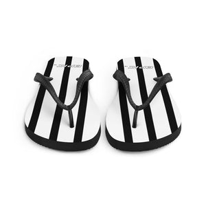 Unisex EPIC Flip-Flops | White-Black Stripes | Sizes: Men's 6-11 and Women's 7-12