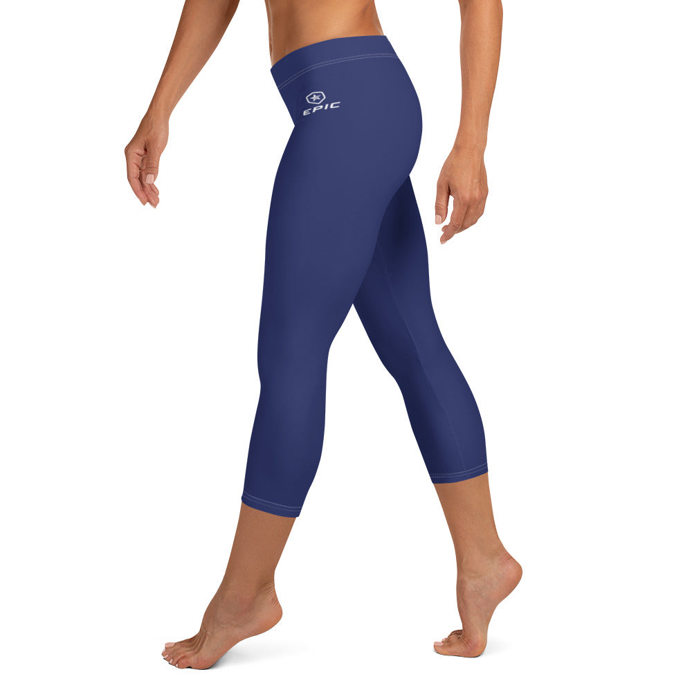 Women's EPIC Tech Capri Leggings | Navy | Regular Waist | Sizes: XS - XL
