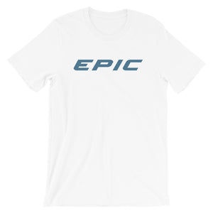 Unisex EPIC Short Sleeve Crew Neck T-Shirt | White | Contemporary Fit | Teal Epic | Sizes: XS - 4XL