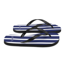 Load image into Gallery viewer, Unisex EPIC Flip-Flops | Navy-White Stripes | Sizes: Men&#39;s 6-11 and Women&#39;s 7-12