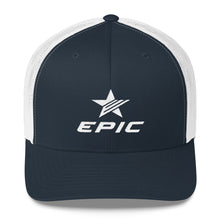 Load image into Gallery viewer, EPIC Retro Mesh Cap | Navy-White | Adjustable | White Epic-Epic Star | One Size Fits Most