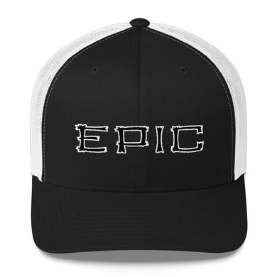EPIC Retro Mesh Cap | Black-White | Adjustable | Black-White Tiki Epic | One Size Fits Most