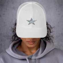 Load image into Gallery viewer, EPIC Retro Mesh Cap | White-White | Adjustable | Grey Epic Star | One Size Fits Most