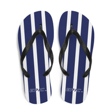 Load image into Gallery viewer, Unisex EPIC Flip-Flops | Navy-White Stripes | Sizes: Men&#39;s 6-11 and Women&#39;s 7-12