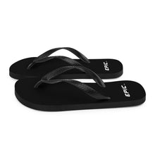 Load image into Gallery viewer, Unisex EPIC Flip-Flops | Black | Sizes: Men&#39;s 6-11 and Women&#39;s 7-12