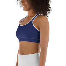 Load image into Gallery viewer, Women&#39;s EPIC Tech Sports Bra | Navy | Scoop Neck - Racerback | Sizes: XS - 2XL (front view)