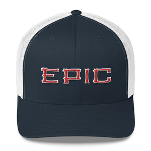 EPIC Retro Mesh Cap | Navy-White | Adjustable | Red-White Tiki Epic | One Size Fits Most