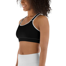 Load image into Gallery viewer, Women&#39;s EPIC Tech Sports Bra | Black | Scoop Neck - Racerback | Sizes: XS - 2XL (front view)