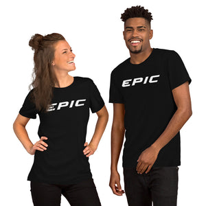Unisex EPIC Short Sleeve Crew Neck T-Shirt | Black | Contemporary Fit | White Epic | Sizes: XS - 4XL
