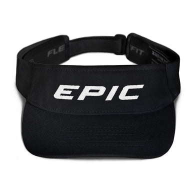 EPIC Tech Visor | Black | Adjustable | White Epic | One Size Fits Most