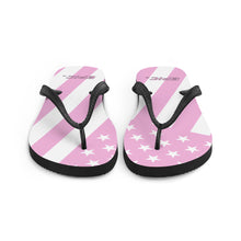 Load image into Gallery viewer, Unisex EPIC Flip-Flops | Pink-White Stripes | Sizes: Men&#39;s 6-11 and Women&#39;s 7-12