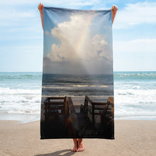 Load image into Gallery viewer, Super Soft Beach Towel | EPIC Rainbow at Coquina Key Walkover | 30&quot; x 60&quot;