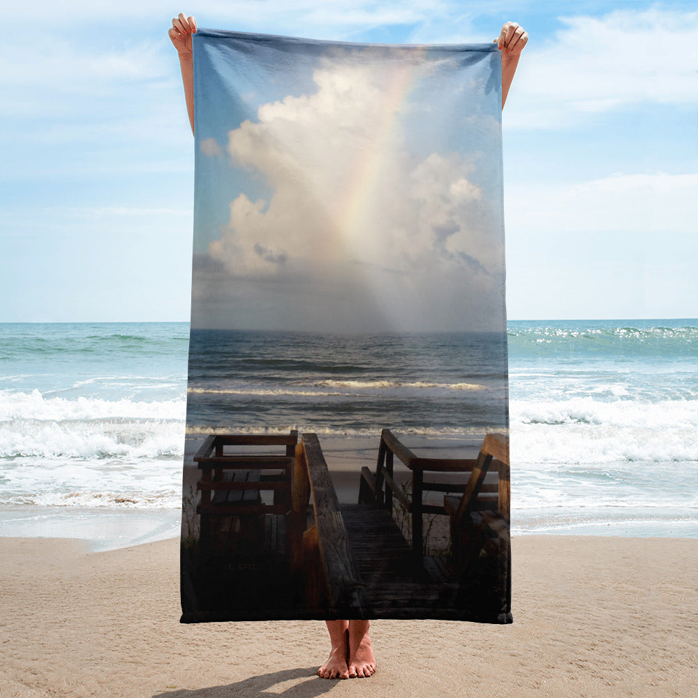 Super Soft Beach Towel | EPIC Rainbow at Coquina Key Walkover | 30