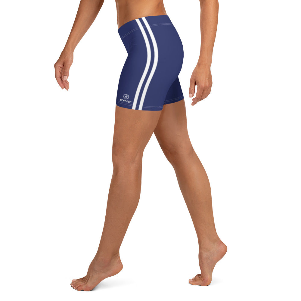 Women's EPIC Tech Shorts | Navy - Navy-White Stripes | Regular Waist | Sizes: XS - 3XL