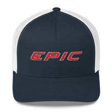 Load image into Gallery viewer, EPIC Retro Mesh Cap | Navy-White | Adjustable | Red-White Epic | One Size Fits Most