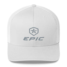 Load image into Gallery viewer, EPIC Retro Mesh Cap | White-White | Adjustable | Grey Epic-Epic Hex Star | One Size Fits Most