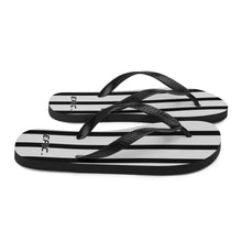 Load image into Gallery viewer, Unisex EPIC Flip-Flops | Grey-Black Stripes | Sizes: Men&#39;s 6-11 and Women&#39;s 7-12