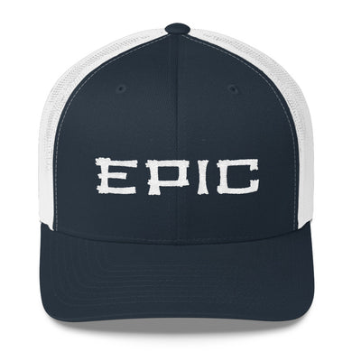 EPIC Retro Mesh Cap | Navy-White | Adjustable | White Tiki Epic | One Size Fits Most