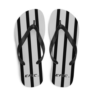 Unisex EPIC Flip-Flops | Grey-Black Stripes | Sizes: Men's 6-11 and Women's 7-12
