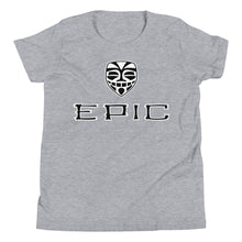 Load image into Gallery viewer, Unisex EPIC Youth Short Sleeve T-Shirt | Heather | Black-White Tiki Epic-Epic Tiki | Sizes: S - XL