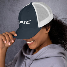 Load image into Gallery viewer, EPIC Retro Mesh Cap | Navy-White | Adjustable | White Epic | One Size Fits Most