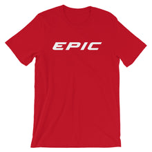 Load image into Gallery viewer, Unisex EPIC Short Sleeve Crew Neck T-Shirt | Red | Contemporary Fit | White Epic | Sizes: S - 4XL