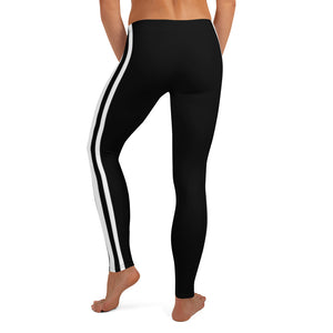 Women's EPIC Tech Leggings | Black - Black-White Stripes | Regular Waist | Sizes: XS - XL