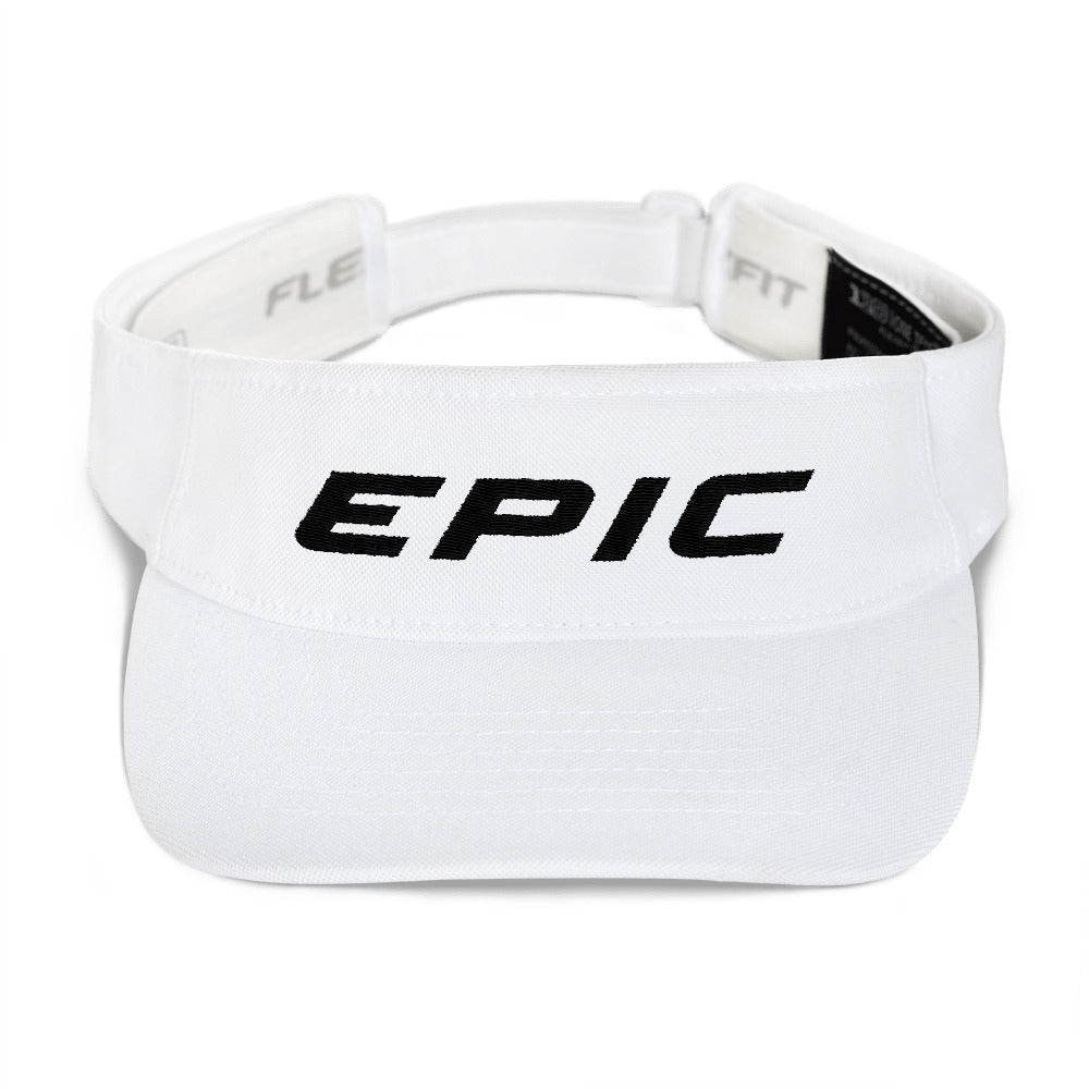 EPIC Tech Visor | White | Adjustable | Black Epic | One Size Fits Most