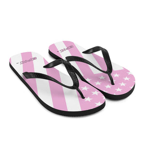 Unisex EPIC Flip-Flops | Pink-White Stripes | Sizes: Men's 6-11 and Women's 7-12