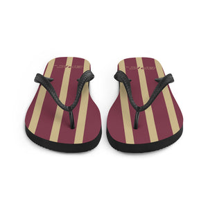 Unisex EPIC Flip-Flops | Garnet-Gold Stripes | Sizes: Men's 6-11 and Women's 7-12