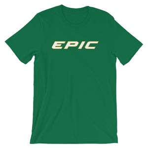 Unisex EPIC Short Sleeve Crew Neck T-Shirt | Kelly Green | Contemporary Fit | White-Gold Epic | Sizes: S - 4XL