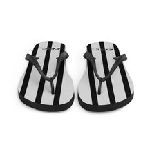Load image into Gallery viewer, Unisex EPIC Flip-Flops | Grey-Black Stripes | Sizes: Men&#39;s 6-11 and Women&#39;s 7-12