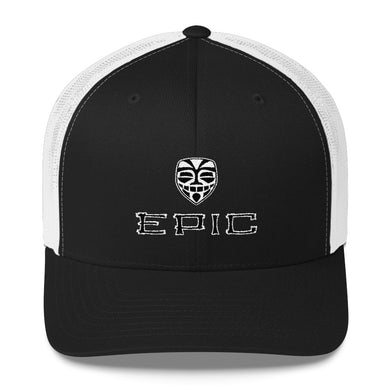 EPIC Retro Mesh Cap | Black-White | Adjustable | Black-White Tiki Epic-Epic Tiki | One Size Fits Most