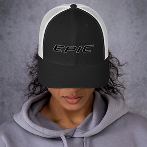 EPIC Retro Mesh Cap | Black-White | Adjustable | Black-White Epic | One Size Fits Most