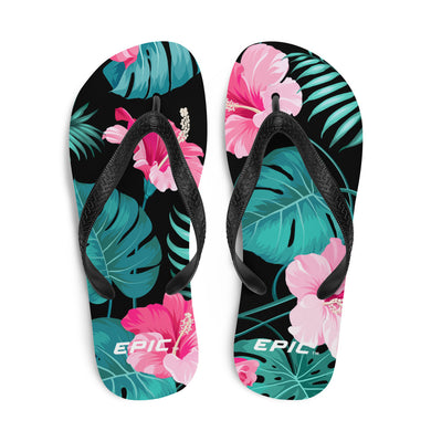 Unisex EPIC Flip-Flops | Pink Hibiscus | Sizes: Men's 6-11 and Women's 7-12