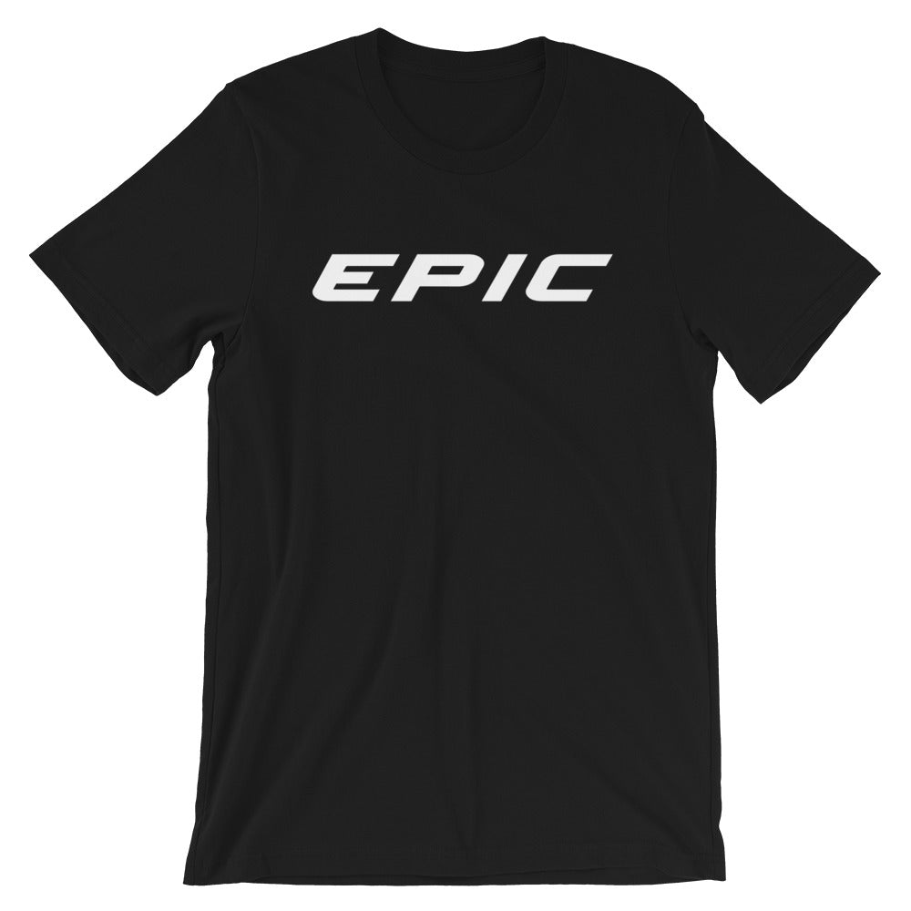 Unisex EPIC Short Sleeve Crew Neck T-Shirt | Black | Contemporary Fit | White Epic | Sizes: XS - 4XL