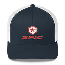 Load image into Gallery viewer, EPIC Retro Mesh Cap | Navy-White | Adjustable | Red-White Epic-Epic Hex Star | One Size Fits Most