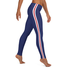 Load image into Gallery viewer, Women&#39;s EPIC Tech Leggings | Navy - Red-White Stripes | Regular Waist | Sizes: XS - XL