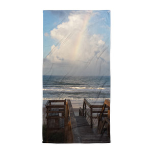Super Soft Beach Towel | EPIC Rainbow at Coquina Key Walkover | 30" x 60"